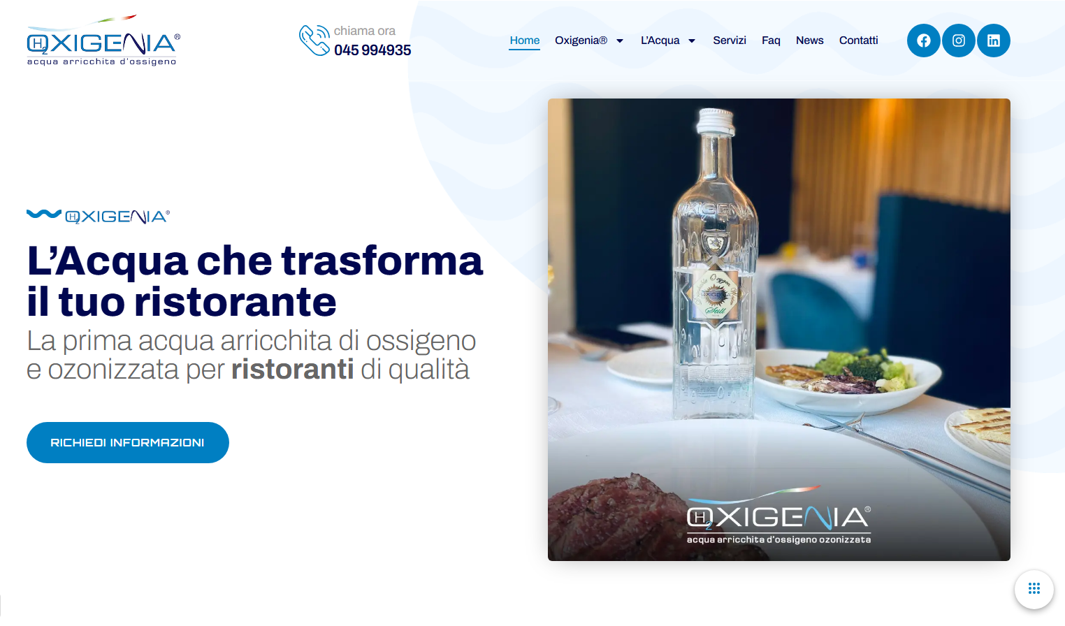 Acuqa per ristorazione horeca ristoranti Oxigenia